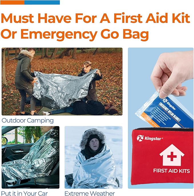 Emergency Blanket 75 Pack, 84" L x 52" W, Bulk Supply for Homeless Outreach, Mylar Blankets Retain 90% Body Heat, Perfect for Building Winter Survival Kits & Community Care Packages
