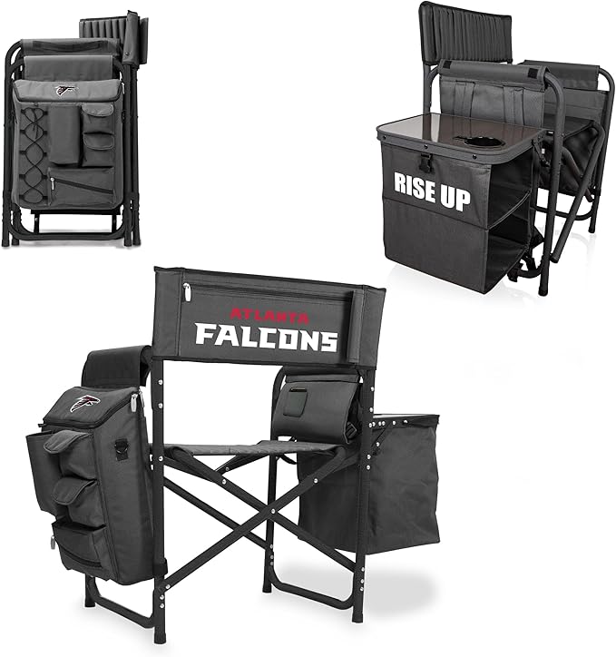 Picnic TIME NFL Unisex-Adult NFL Fusion Camping Chair with Side Table and Soft Cooler, Beach Chair for Adults, Lawn Chair