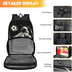 Boys Grils Kids Meal Prep Backpack All in One Backpack Insulated Lunch Bag Travel Casual Elementary Middle High School Student Backpack Hiking Daypack, Astronaut Soccer