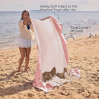 WEKAPO Beach Blanket Sandproof Waterproof, Extra Large Beach Mat, Oversized & Compact Sand Free, Quick Drying Beach Essentials for Vacation, Cruise, Picnic & Camping with Stakes