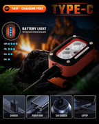 DARKBEAM LED Headlamp High Lumens USB Rechargeable White & Red Dual Light Headlight for Hardhat with Motion Sensor, Up/Down Adjustable, Waterproof Head Lamps for Camping, Car Maintenance