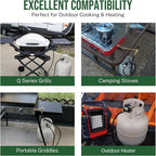 8FT Propane Hose Adapter 1lb to 20lb with Gauge, Propane Tank Adapter Hose 20 lb to 1 lb, Propane Tank Hose, Propane Grill Hose Fit for Mr Buddy Heater, Weber Q Grill, Coleman Camping Stove