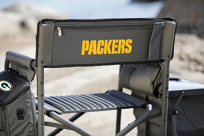 Picnic TIME NFL Unisex-Adult NFL Fusion Camping Chair with Side Table and Soft Cooler, Beach Chair for Adults, Lawn Chair
