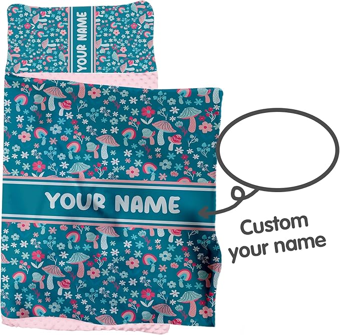 Personalized Toddler Nap Mat for Preschool, Custom Name Kids Sleeping Bag for Daycare, Kindergarten Roll Up Sleeping Mat with Removable Pillow and Soft Blanket, Fun Themes for Boys & Girls