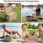 COSTWAY Insulated Portable Cooler, Hard Shell Ice Chest w/ 2 Cup Holders, Bottle Opener, Drain Plug, 3-Day Ice Retention, Outdoor Leak-Proof Dry Box for Beach, Camping, Fishing, Picnic
