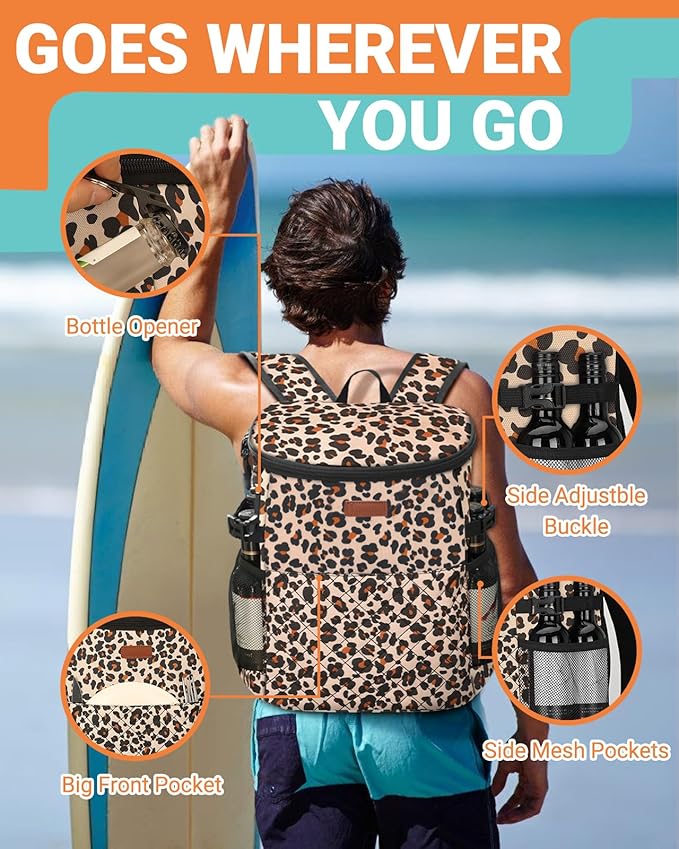 Soft Cooler Backpack 30 Cans/45 Cans, Backpack Coolers Insulated Leak Proof Thermal Lunch Backpack for Men Work Small Cooler Bag Beach Travel Picnic Drink Beverage Beer