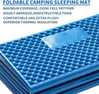 Camping Foam Sleeping Pad Lightweight Closed Cell Folding Camping Mat Moisture-Proof Camping Mattress Portable for Outdoor Hiking Mountaineering Blue