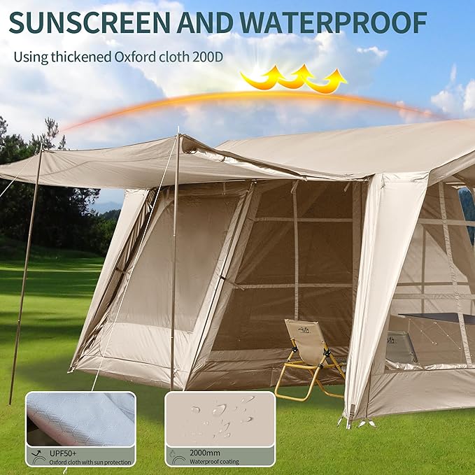16.4x11.5 Ft Screen House Tent, Large Gazebo Screen Tent, Mesh Canopy Shelter with Waterproof & Sunshade Roof, Easy Setup for Camping, Backyard, Beach