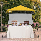 EAGLE PEAK 8x8 Pop Up Canopy Tent with Sidewall, Compact, Portable Slant Leg Instant Sun Shelter for Beach, Sports, & Camping, 8x8 Base 6x6 Top, Yellow
