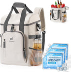 Odoland Cooler Backpack for Camping - 30 Cans Insulated Leakproof Waterproof Lunch Bag for Men and Women, Cooler Bag with Ice Pack for Beach, Picnic, Travel, Outdoor