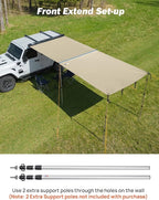 JOYTUTUS Awning Wall Universal Multi-Side for 8.2FT x 8.5FT, Waterproof Ripstop UV-Resistant Extension for Privacy & Sun Shade