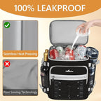 Cooler Backpack, 40 Cans Insulated Lunch Backpack Picnic Backpack for Men&Women, Durable Cooler Bag with 2 Leak Proof Compartments for Picnic, BBQ Camping, Lunch, Beach, Hiking, Black