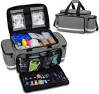 Trunab Professional Medical Bag, First Aid Storage Bag, Empty Emergency Responder Trauma Bag with Inner Dividers and No-Scratch Bottom, Ideal for EMT, EMS, Paramedics, Grey, Bag ONLY