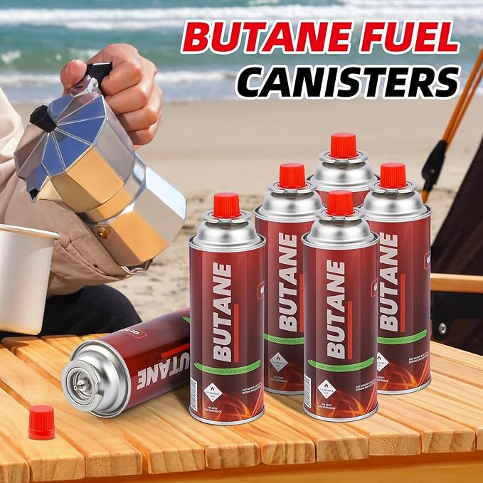 Butane Fuel Canisters for Portable Camping Stoves