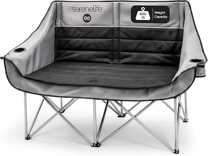 Camping Loveseat for Couples, Friends & Families, Double Camping Chair, Foldable Two Person Camping Chair for Campfire Nights, Tailgating Fun, Beach Escapes, RV Road Trips & Cozy Backyard Comfort