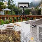 Solar Motion Lights Outdoor with Flexible Octopus Tripod, USB & Solar Powered Motion Sensor Lights with 92 LEDs(600LM,6000K), IP65 Waterproof Motion Activated Light for Fence, Camping, Gutter(2 Pack)