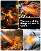 Powerful Propane Torch Gun | Propane Torch Gun Flamethrower with Adjustable Flame | Flame Torch Gun for BBQ, Searing Steak, Grill, Camping, Charcoal Lighter & Campfire Starter | Tank Not Included