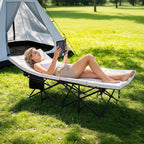 ABORON XXL Camping Cot with 2in Memory Foam Trifold Mattress, 900LBS Heavy Duty Sleeping Cot for Adults, Extra Wide Sleeping Cot, 1200D Double Layer Oxford Cot for Camping, Guest, Office Nap