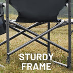 TIMBER RIDGE Lightweight Oversized Camping Chair, Aluminum Directors Chair with Side Table for Outdoor Camping, Lawn, Picnic and Fishing, Supports 400lbs, Gray 2PCS