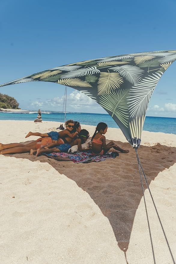 Neso Grande Portable Beach Tent Sun Shelter - Lightweight Beach Shade Canopy - Easy Setup for Family Outings - Patented Reinforced Corners - UPF 50+ Sun Protection - 7ft Tall, 9 x 9ft