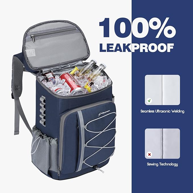 Maelstrom Cooler Backpack - 35/50 Can Insulated Soft Cooler Lunch Bag for Camping, Beach, Hiking & Shopping
