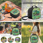Cargo Truck Backpack with Lunch Box Boys 17 Inch Elementary School Backpack for Boys 4 in 1 Set Kids Book Bag for School Travel Shoulder Bag Daypack