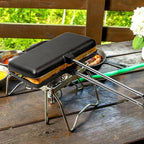 Double Pie Irons for Camping Cast Iron, Portable Mountain Campfire Pie Maker, Cast Iron Campfire Pudgy Maker, Sandwich Press for Camping