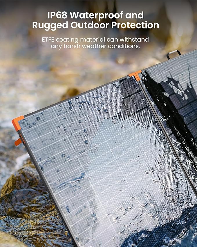 450W Portable Solar Panel,38V N-Type 16BB 25% High Efficiency Foldable Solar Charger for EcoFlow Delta/Anker C1000/Jackery/Bluetti Elite 100,IP68 Waterproof for Offgrid RV Power Backup