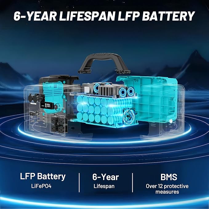 Portable Power Station 1000W IB-1000, 1024Wh Solar Generator LiFePO4 Battery with 120V AC Outlet, Fast Charging, Electric Generator for RV Camping Outdoor Home Emergency Backup (Solar Panel Optional)