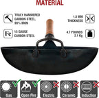 YOSUKATA 14” Round Bottom Carbon Steel Wok Pan – Blue Pre-Seasoned Pow Wok for Stir Fry, BBQ & Camping – Traditional Japanese & Chinese Cookware – Compatible with Gas Stoves & Open Fire Only