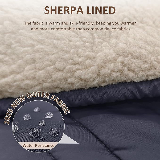 FERNIDA Heated Blanket Battery Powered, 59" x 47" Cordless Electric Heated Blanket with Battery Rechargeable Portable Heating Blanket for Camping Home Car