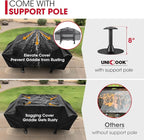 Unicook 75 Inch Griddle Cover for Blackstone 36 Inch Cooking Station with Hood, Large Flat Top Grill Cover with Sealed Seam, Heavy Duty Waterproof, Includes Support Pole