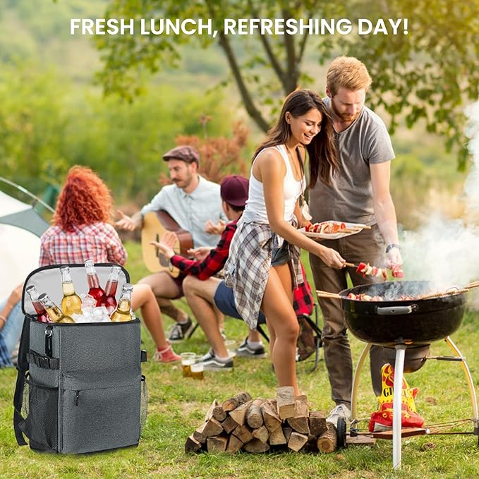 Cooler Backpack 33/40 Cans Coolers Insulated Leak Proof for Men & Women, Waterproof Soft Sided Lunch Camping Beach Travel Ice Chest Bag Hiking Picnic Backpack