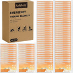 100 Pack Emergency Blankets - Mylar Thermal Space Blankets for Survival and Protection - Ideal for Camping, Outdoors, Hiking, Rescue, Marathons
