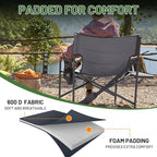 Timber Ridge XXL Extra Wide Foldable Directors Chair with Side Table, 500 lbs Heavy Duty Camping Chairs for Adults, Oversized Folding Lawn Chair for Lawn Beach Sports Outdoor, Blue