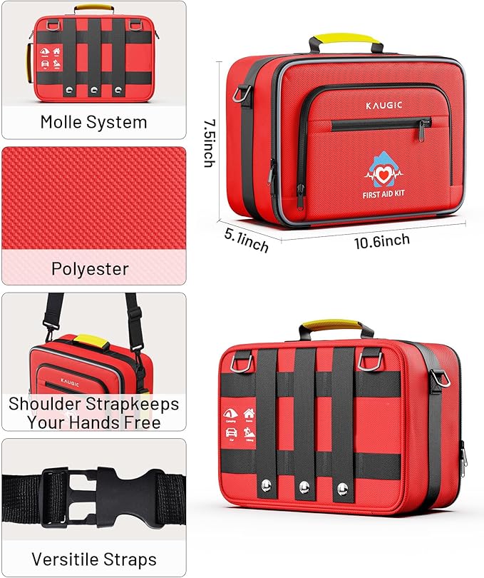 500 PCS First Aid Kit for Car Home Businesses, Well-Organized Emergency Kit, Survival Trauma Waterproof First Aid Kits for Travel Camping Home College Dorm Essential Supplies