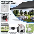 COBIZI Canopy 10x20 Pop Up Canopy Tent with 6 Sidewalls, Waterproof Commercial Canopy Ez Outdoor Instant Gazebo UV Protection 50+ Event Shelter, Garden Tents for Parties with Sandbags, Black