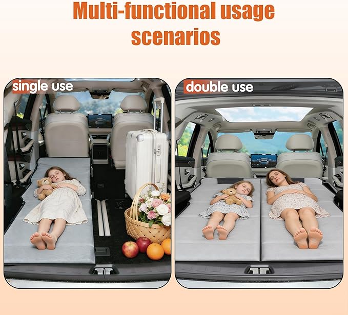 Non Inflatable Car Mattress for SUVs, Foldable Trunk Sleeping Pad for Car Camping, Inflation-Free Portable Sleeping Mattress for Road Trips, Travel, Beach & Outdoor Use