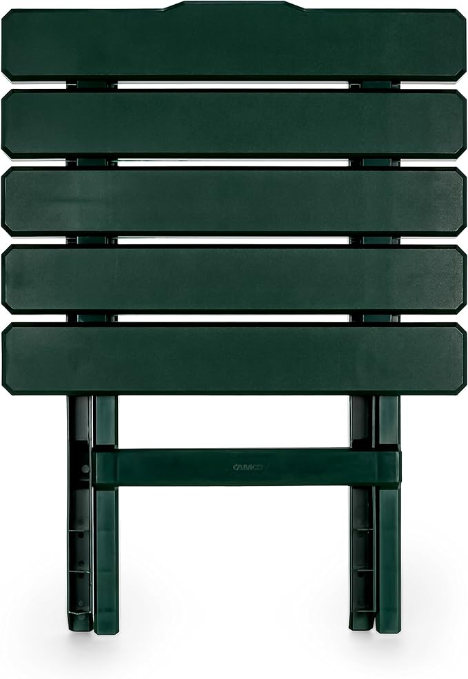 Camco 51691 Green Large Adirondack Portable Outdoor Folding Side Table, Perfect for The Beach, Camping, Picnics, Cookouts and More, Weatherproof and Rust Resistant