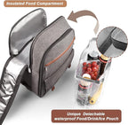 Sunflora Insulated Picnic Backpack for 2 Person Bag with Cooler Compartment, Blanket and Stainless Steel Cutlery Set for Couple, Lovers and Friends (Brush Beige)