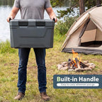 COSTWAY Insulated Portable Cooler, Hard Shell Ice Chest w/ 2 Cup Holders, Bottle Opener, Drain Plug, 3-Day Ice Retention, Outdoor Leak-Proof Dry Box for Beach, Camping, Fishing, Picnic