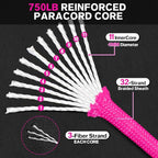 Paracord Rope 750 - Parachute para Cord 4mm 11 Strand Spool Rope Utility Nylon String for Outdoor Camping Survival Utility Tent Crafting DIY Projects - Neonpink 200ft