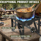 BESTFIRE 200,000 BTU Heavy-Duty Propane Burner – Outdoor Stove with 0-20Psi Adjustable Regulator & Black Hose – Ideal for Home Brewing, Turkey Frying, Camping & Backyard Cooking