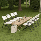 Nazhura 350 Weight Limit Heavy Duty Plastic Folding Chair with Reinfoced Steel Frame for Indoor and Outdoor, Wedding, Party, Restaurant, Meeting Room, Patio and Garden (White, 10 Pack)