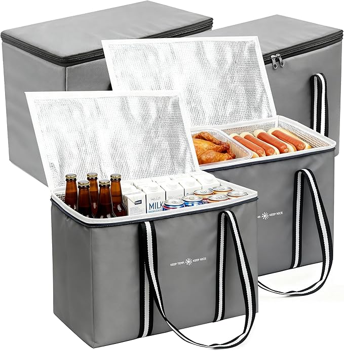 modscape Extra Large Heavy Duty Insulated Food Delivery Bag – Thermal Grocery & Pizza Carrier for Hot & Cold Meals, Catering & Shopping – Foldable Cooler Tote for Travel, Camping & Beach