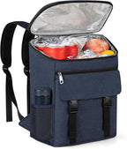 Cooler Backpack Soft Insulated Leak Proof 50 Cans Insulated Backpack Cooler Portable Picnic Camping Beach Hiking BBQ Lunch Backpack for Men and Women - Blue