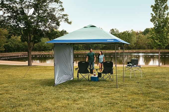 Coleman Oasis Instant Pop-Up Canopy Tent with Side Wall Attachment, Portable Shelter with Easy Setup & Takedown, Wheeled Carry Bag Included, 10x10/13x13ft Sizes