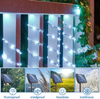 ANJAYLIA 33FT 100 LED Solar Rope Lights Outdoor Waterproof, Solar Powered Rope String Lights with 8 Modes for Outdoor, Patio, Garden, Camping, Holiday & Christmas Décor Cool White
