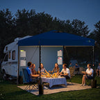 10X10 Pop Up Canopy Tent,Removable Pockets Sidewall for Extra Storage,Easy Up Canopy,Heavy Duty One Person Set Up Event Tent,Blue