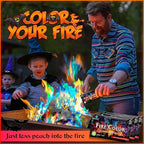MEKER Fire Color Changing Packets - Fire Pit, Campfires, Outdoor Fireplaces, Bonfire - Magic Colorful Changing Fire - Perfect Fire Camping Accessories for Kids & Adults (24 Pack)